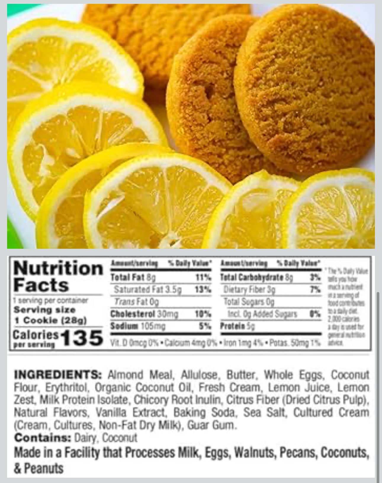 Bake City Cookie Plus Keto | Lemon Blast Cookies - Gluten Free, Non-GMO, 0g Sugar, Only 1.5g Net Carbs, Good Fats, 5g Protein, Kosher, No Artificial Flavors - Pack of 12