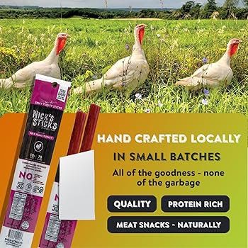 Nick's Sticks Clean & Balanced Spicy Free Range Turkey Snack Sticks - Gluten Free, Paleo, Keto – 1.7oz, 2 Sticks per package, Pack of 6