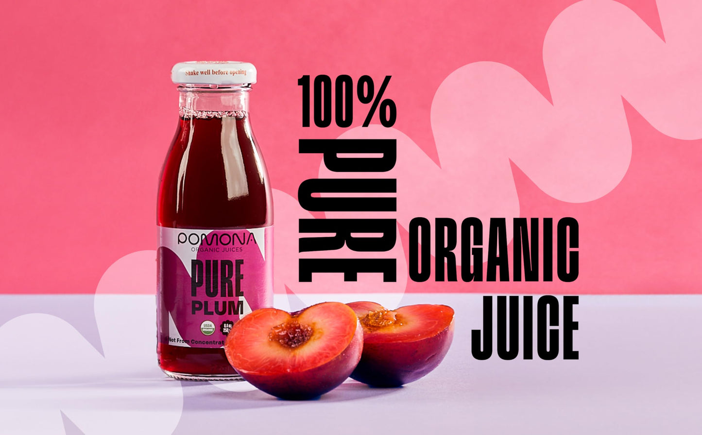 Pomona Organic Pure Plum Juice, Cold Pressed USDA Organic, Vegan - Pack of 12