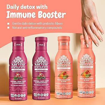 Karviva Organic Juice with Ashitaba, Pomegranate, and Dark Cherry, Vitamin K, Vitamin C, Essential Minerals, 12. oz - Pack of 6