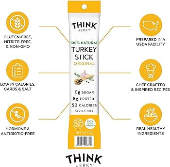 Think Jerky Stick Variety Pack, Sugar Free, Gluten Free, No Nitrates Keto Friendly Paleo High Protein - 1.0 oz Sticks,  Pack of 10