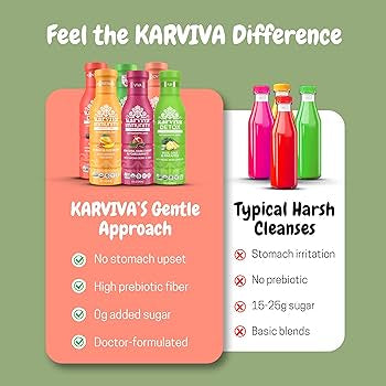 Karviva Organic Juice Cleanse & Skin Glowing Pack for Weight Control & Sugar Detox - Pack of 6