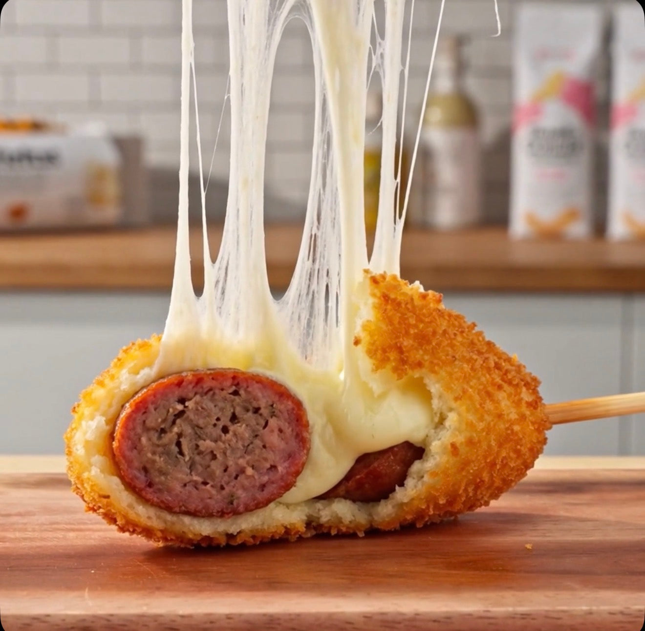 Mozzarella Cheese & Beef Sausage Corn Dogs — Thank You Donuts & Corn Dogs  100 / Case