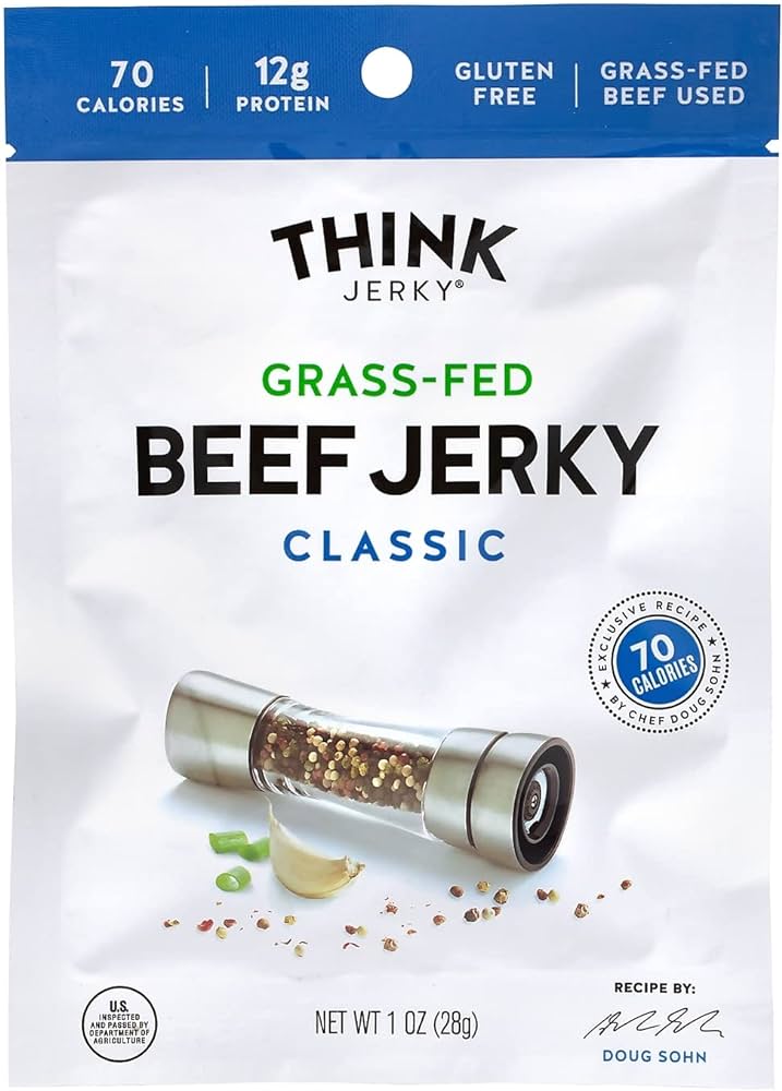 Think Jerky Stick Variety Pack, Sugar Free, Gluten Free, No Nitrates Keto Friendly Paleo High Protein - .5 oz Sticks,  Pack of 18