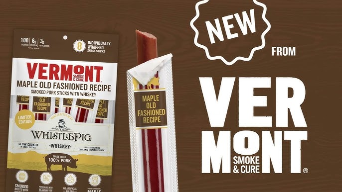 Maple Old Fashioned Recipe Smoked Pork Stick with Whiskey - Pack of 12