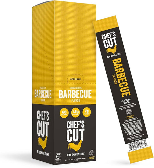 Chef's Cut Barbecue Chicken Meat Snack Sticks, Gluten Free - Pack of 12