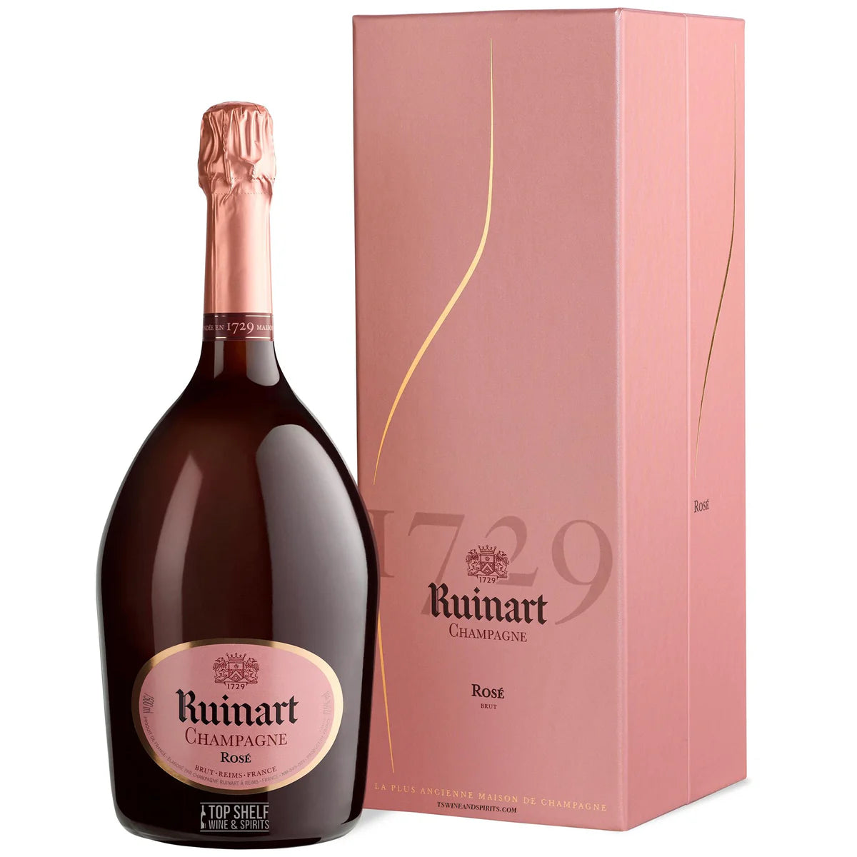 Chocolate Dipped Covered Champagne Bottle - Ruinart Rose Champagne