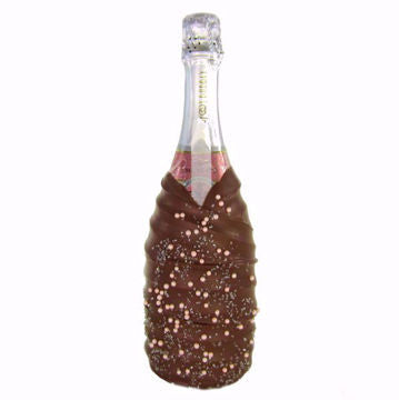 Chocolate Dipped Covered Champagne Half Bottle - Ruinart Rose Champagne