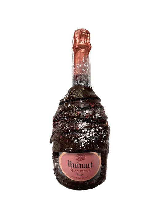 Chocolate Dipped Covered Champagne Half Bottle - Ruinart Rose Champagne