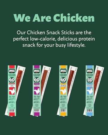 Mighty Spark Chicken Snack Sticks - Nashville Hot - 6g of Protein, No Antibiotics Ever, No Hormones Added, Gluten Free - Pack of 48