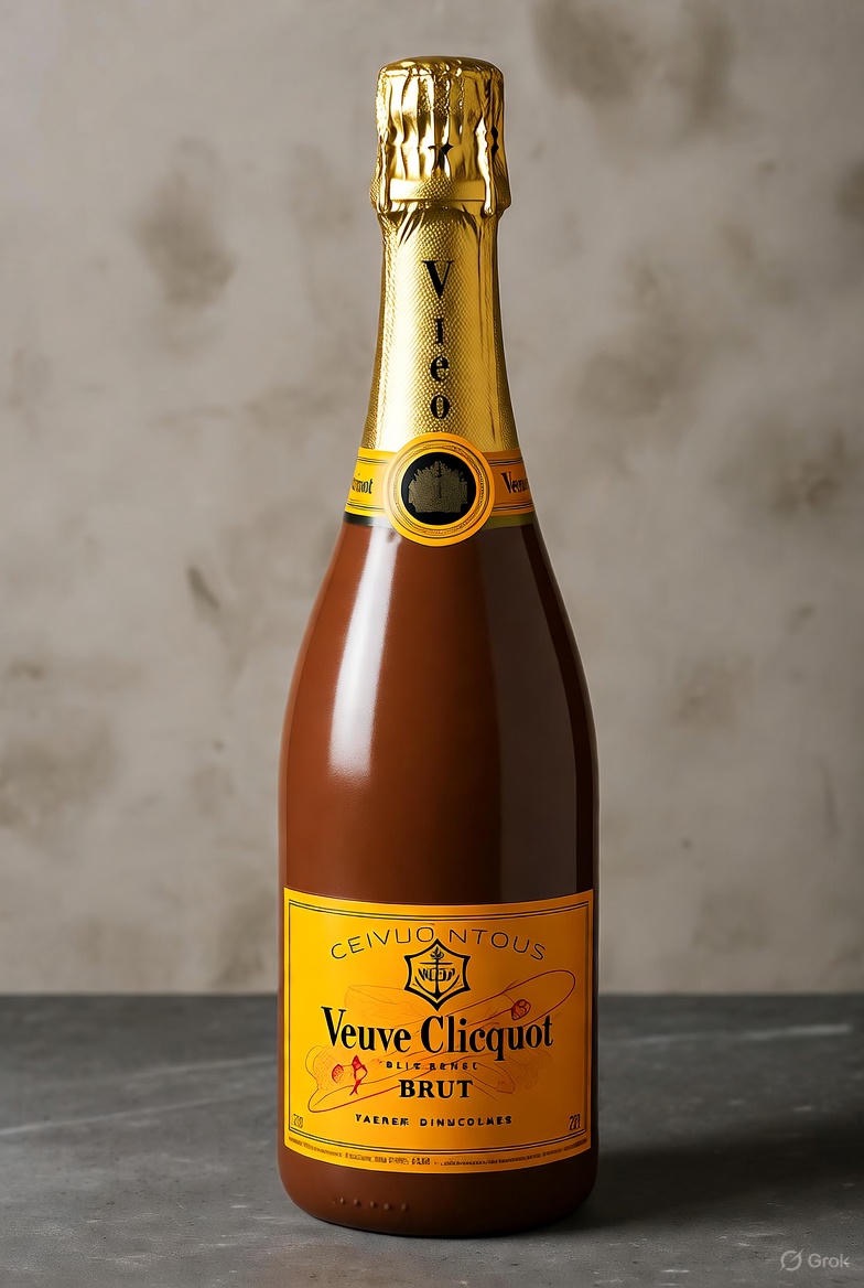 Chocolate Dipped Covered Champagne Bottle - Veuve Clicquot Brut Champagne