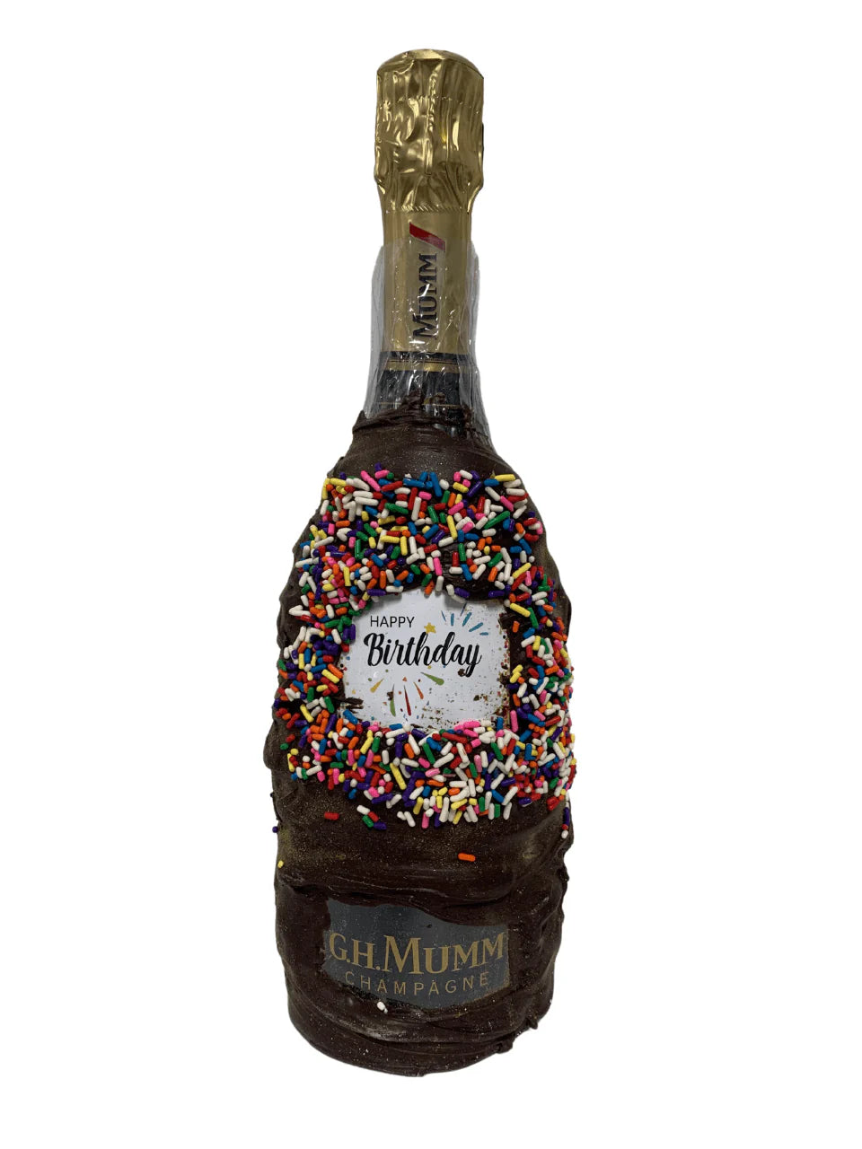 Chocolate Dipped Covered Champagne Bottle - G.H. Mumm Champagne