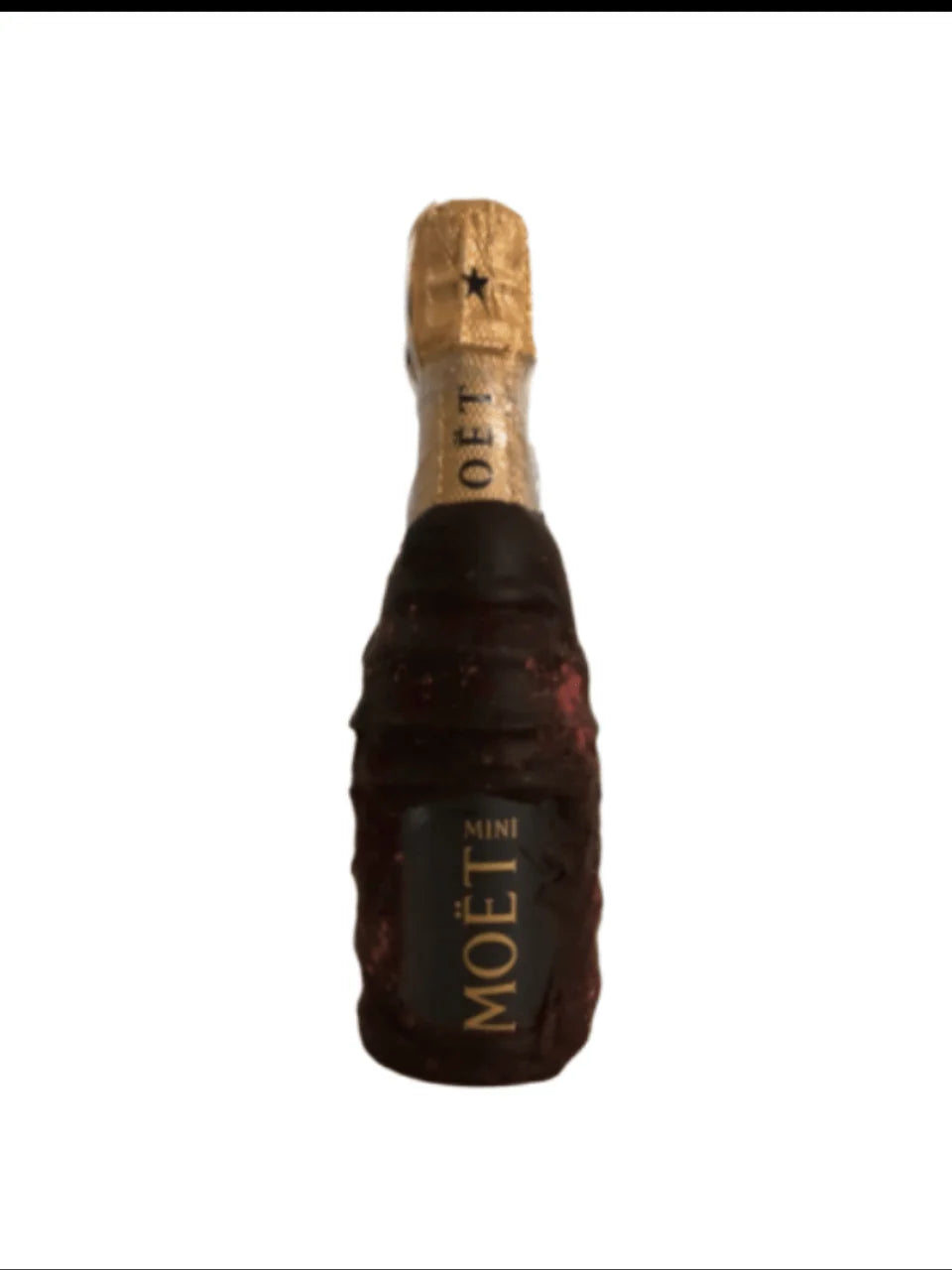 Chocolate Dipped Covered Champagne Mini Bottle - Moet Chandon Imperial Brut Champagne - includes 2