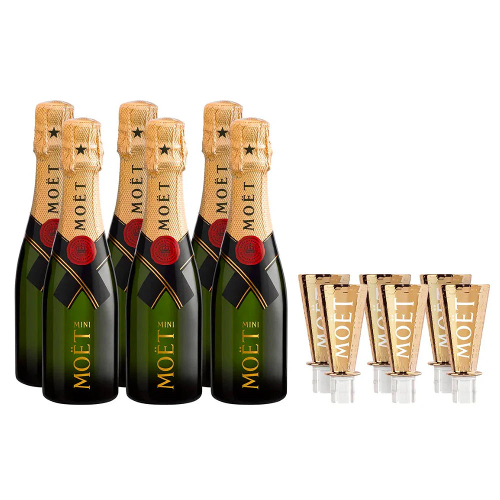 Chocolate Dipped Covered Champagne Mini Bottle - Moet Chandon Imperial Brut Champagne - includes 2