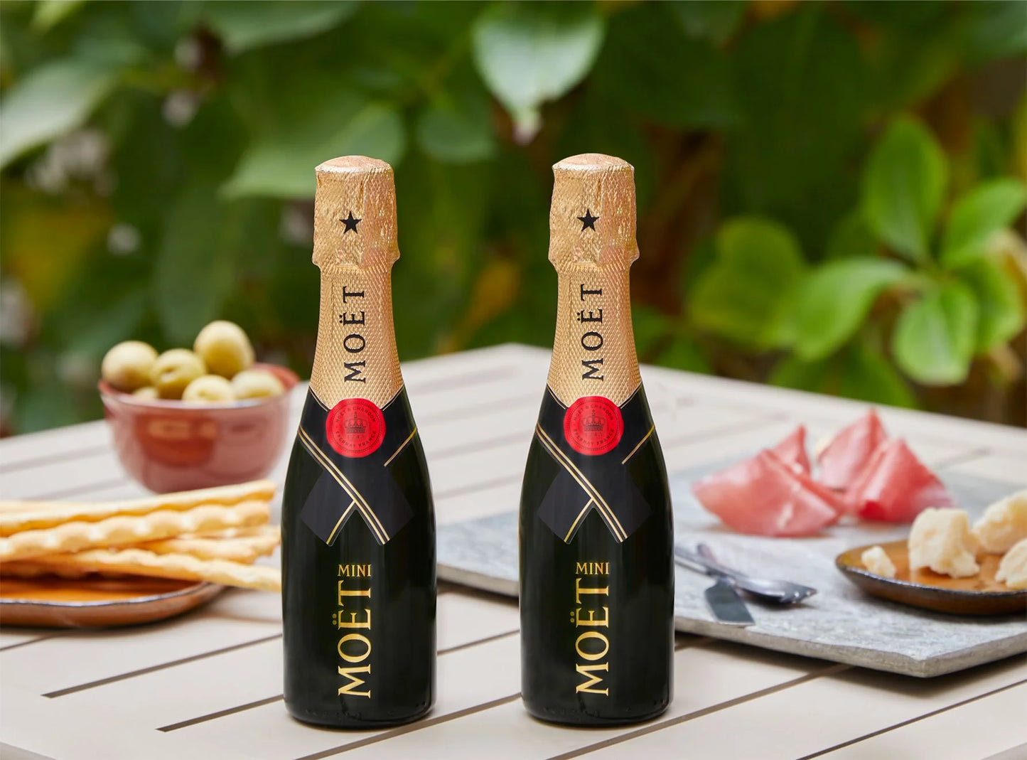Chocolate Dipped Covered Champagne Mini Bottle - Moet Chandon Imperial Brut Champagne - includes 2