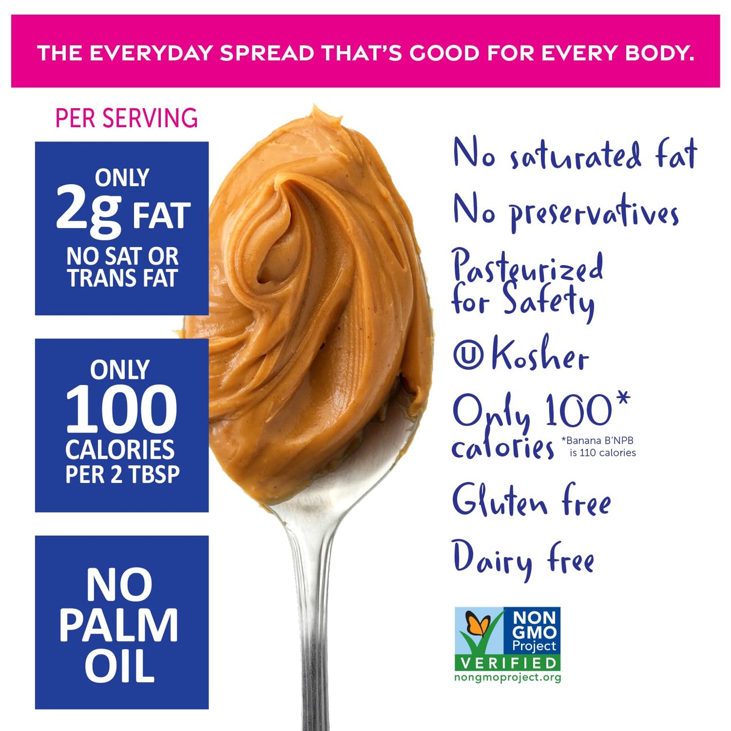 Better’n Peanut Butter Low Fat Peanut Butter Spread Variety Pack - Gluten Free, Dairy Free - Original, Banana, and Chocolate - Pack of 3