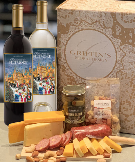 Chocolate Dipped Covered Wine Bottle - Biltmore Christmas Wine, Red & White - includes 2