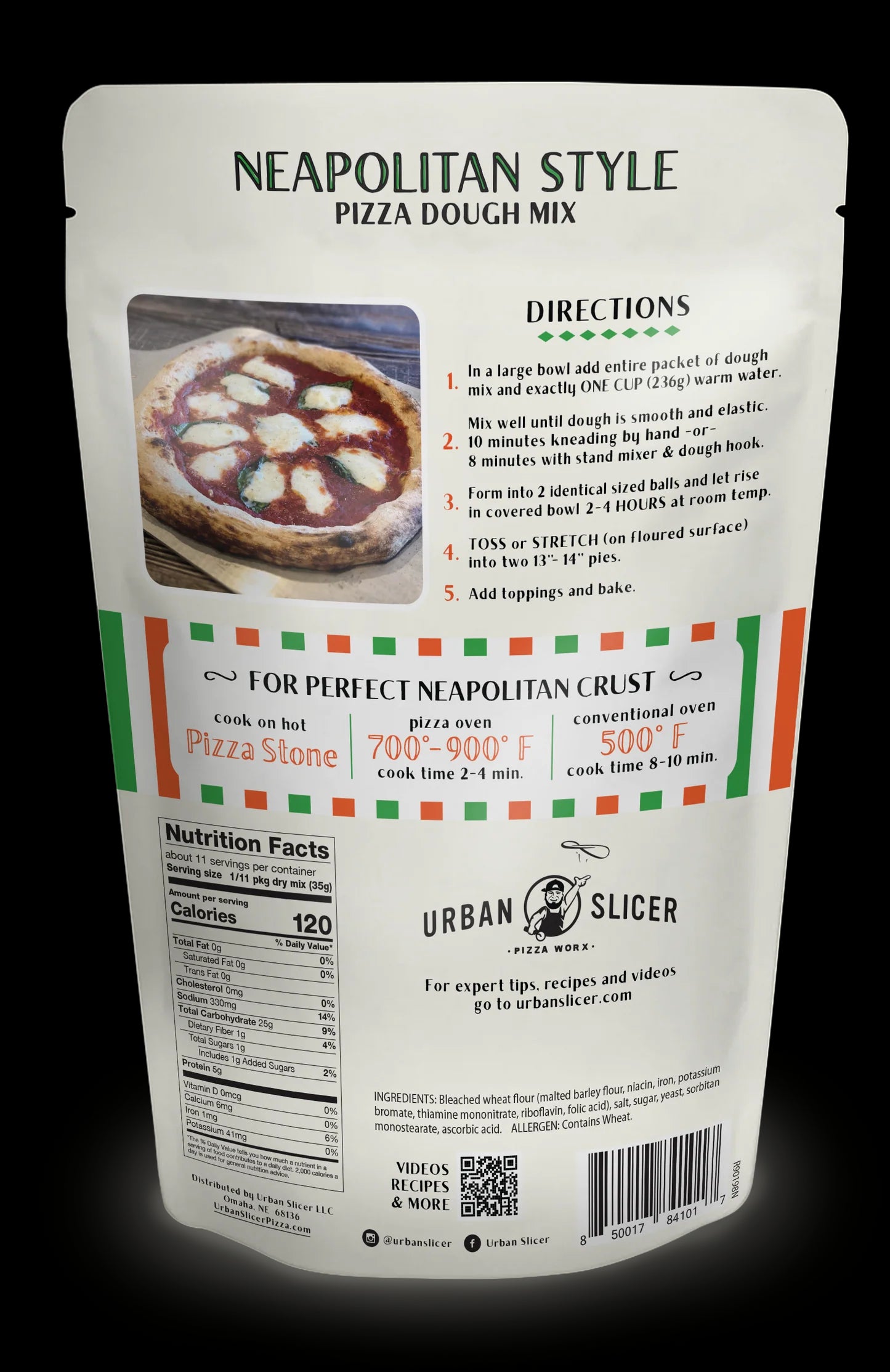 Urban Slicer Pizza Worx Neapolitan Pizza Kit - 1 Bag Neapolitan Style Crust, 1 Pizza Sauce