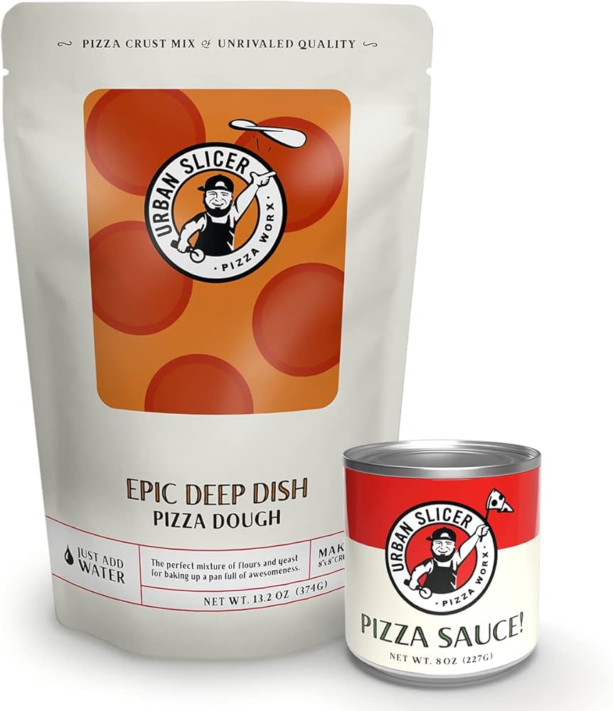 Urban Slicer Pizza Worx Epic Deep Dish Pizza Kit - 1 Bag Epic Deep Dish Style Crust, 1 Pizza Sauce