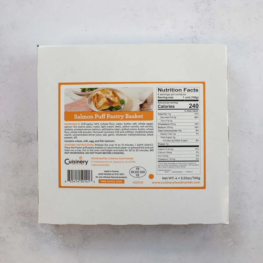 Paniers Feuilletés Salmon Puff Pastry Baskets  - includes 4