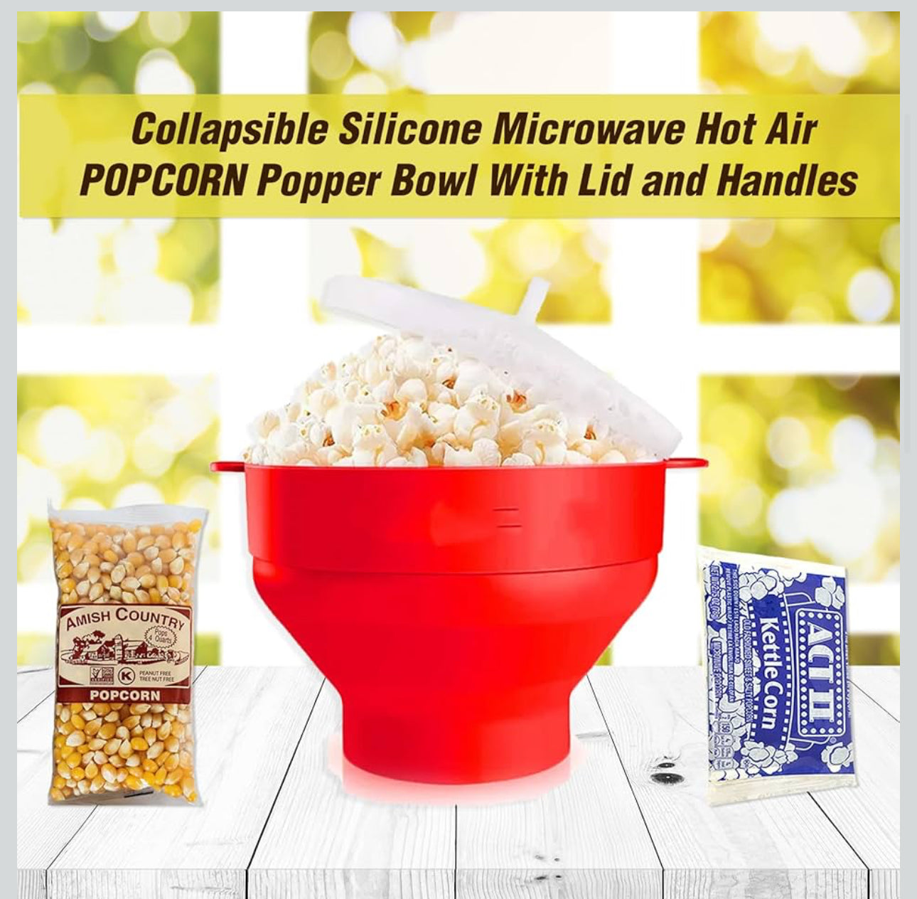 Popcorn Movie Night Gift Basket Care Package - w/Hot Air Popcorn Maker & Funny Socks, The Ultimate Gift Box