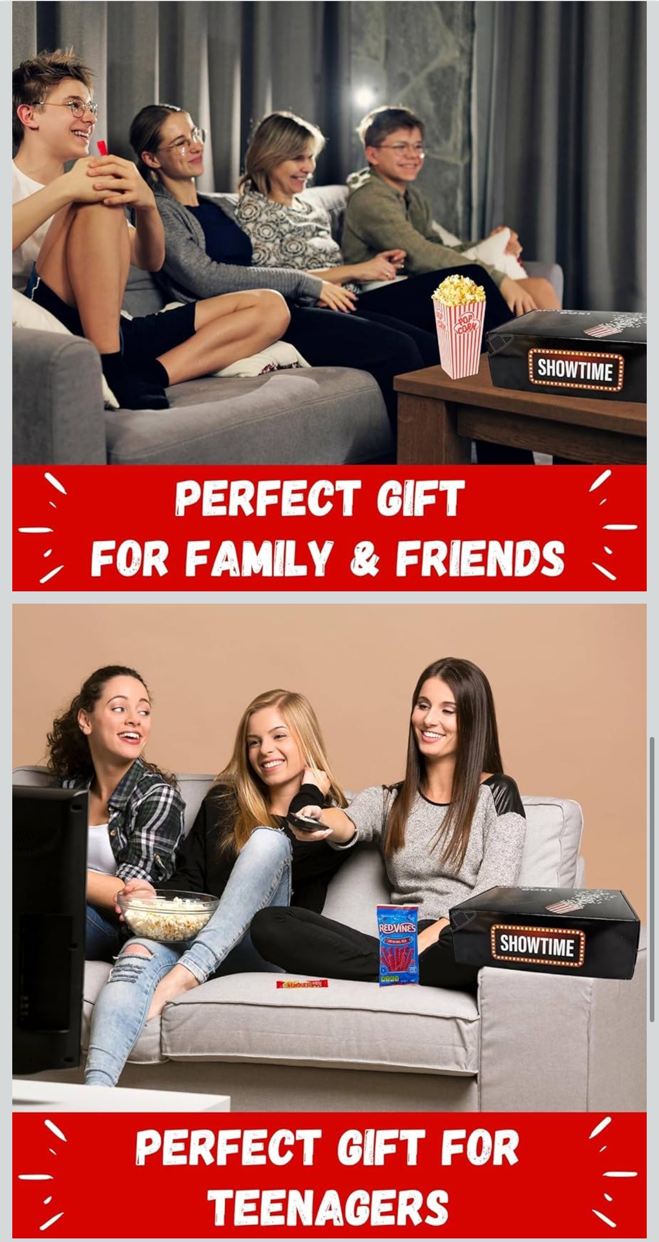 Movie Night Gift Basket – 33 Piece Gift Box with Popcorn, Candy, Snacks & Bingo