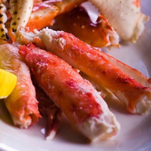 Premium Merus Cut Red King Crab Portions - 6 to 8 oz each - 15 lb Case
