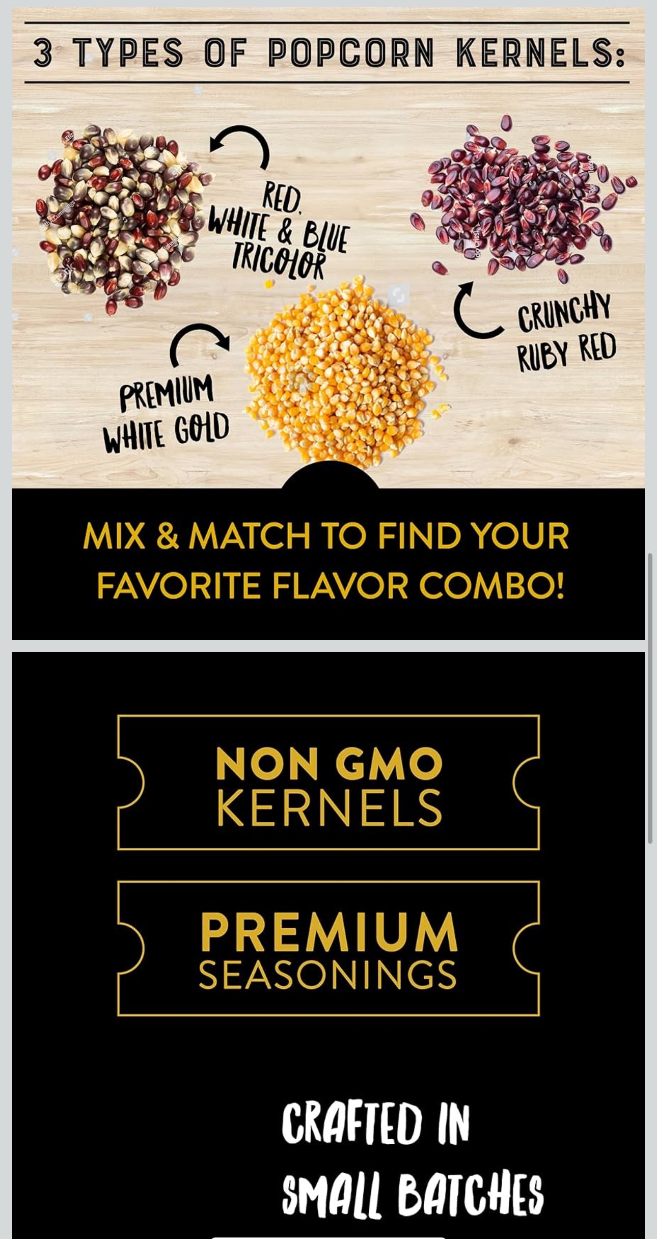 Urban Accents Movie Night Popcorn Gift Set – Includes 3 Gourmet Popcorn Kernel Varieties & 5 Flavorful Seasonings – Perfect Snack Gift Box for Parties, Holidays, or Movie Lovers