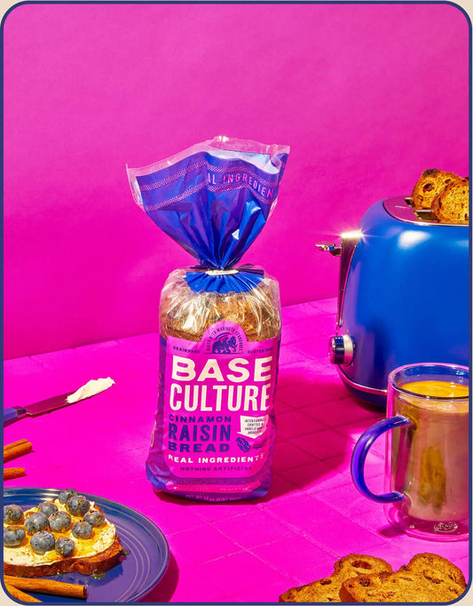 Base Culture Gluten Free Cinnamon Raisin Paleo Keto Bread - 2 Pack