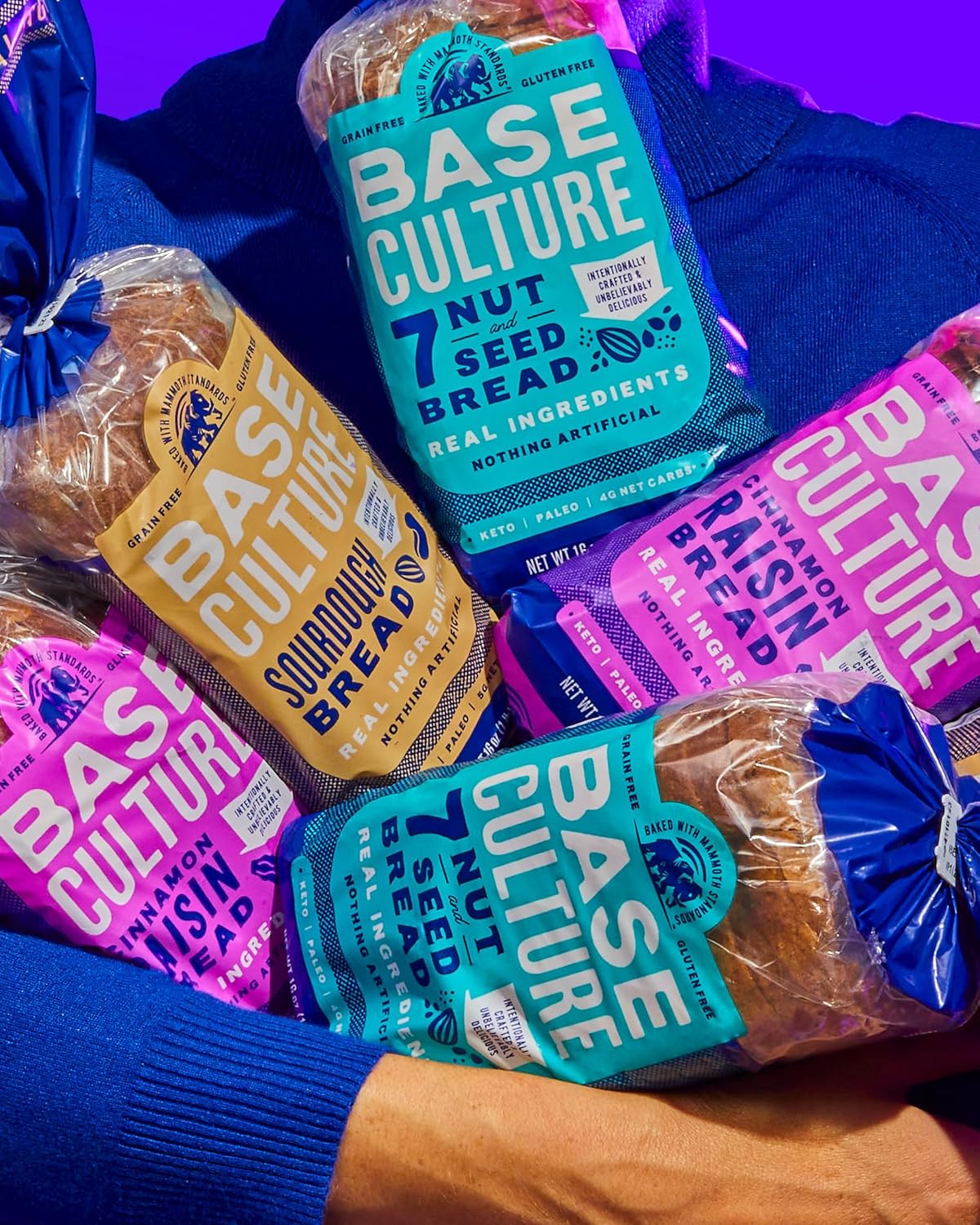 Base Culture Gluten Free Cinnamon Raisin Paleo Keto Bread - 2 Pack