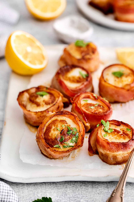 Bacon Wrapped Colossal Scallops - includes 8