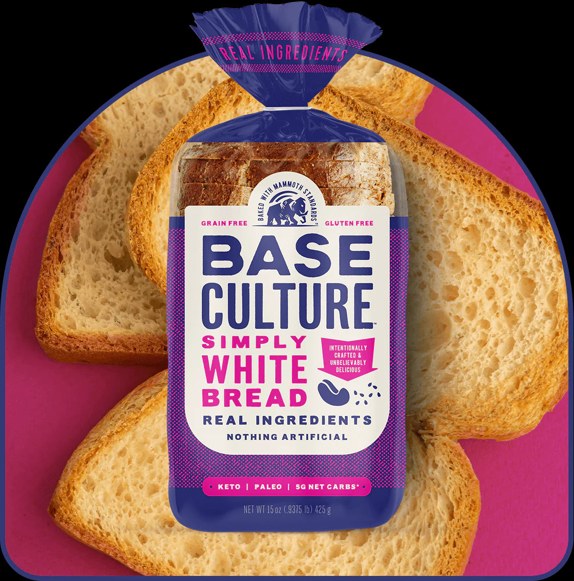 Base Culture Gluten Free Simply White Paleo Bread - 2 Pack