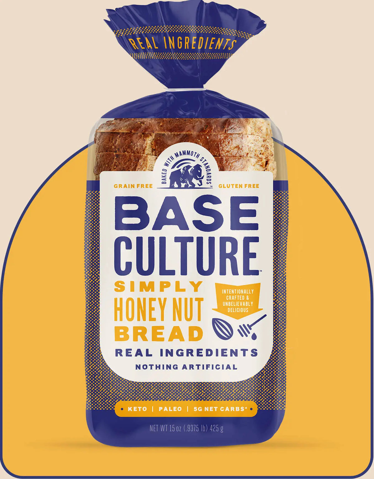 Base Culture Gluten Free Simply Honey Nut Paleo Bread - 2 Pack