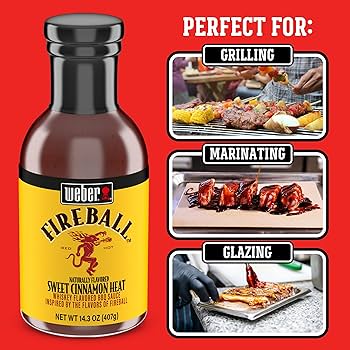 Weber Fireball Whiskey Flavored BBQ Sauce, 13.3 oz - Pack of 2
