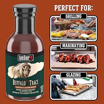 Weber Buffalo Trace Whiskey Flavored BBQ Sauce, 13.3 oz - Pack of 2