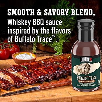 Weber Buffalo Trace Whiskey Flavored BBQ Sauce, 13.3 oz - Pack of 2