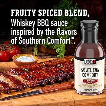 Weber Southern Comfort Whiskey Flavored BBQ Sauce, 13.3 oz - Pack of 2