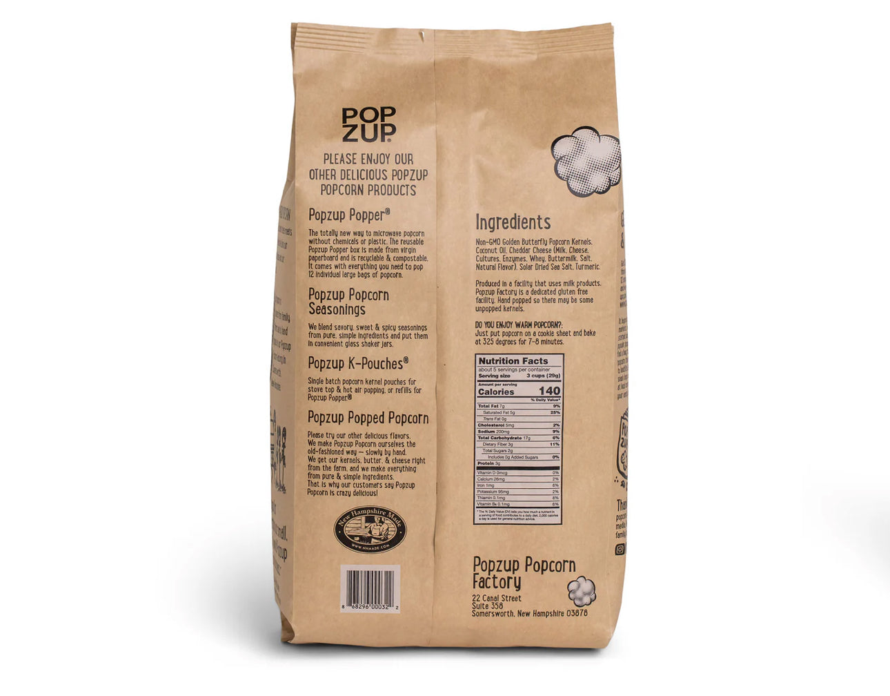 Popzup Try Them All Popcorn Variety Pack, Non-GMO, Gluten Free - Large Family Size - Pack of 5