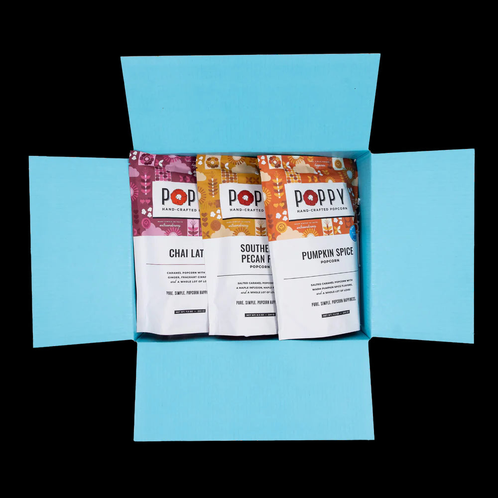 Poppy Handcrafted Popcorn Fall Favorites Gift Set