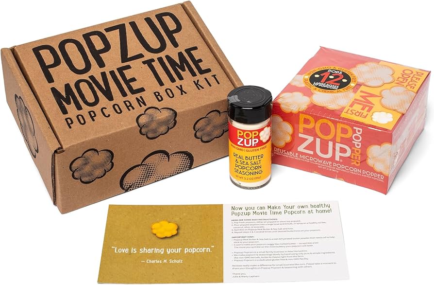 Popzup Movie Night Theater Popcorn Kit - Non-GMO, Gluten Free