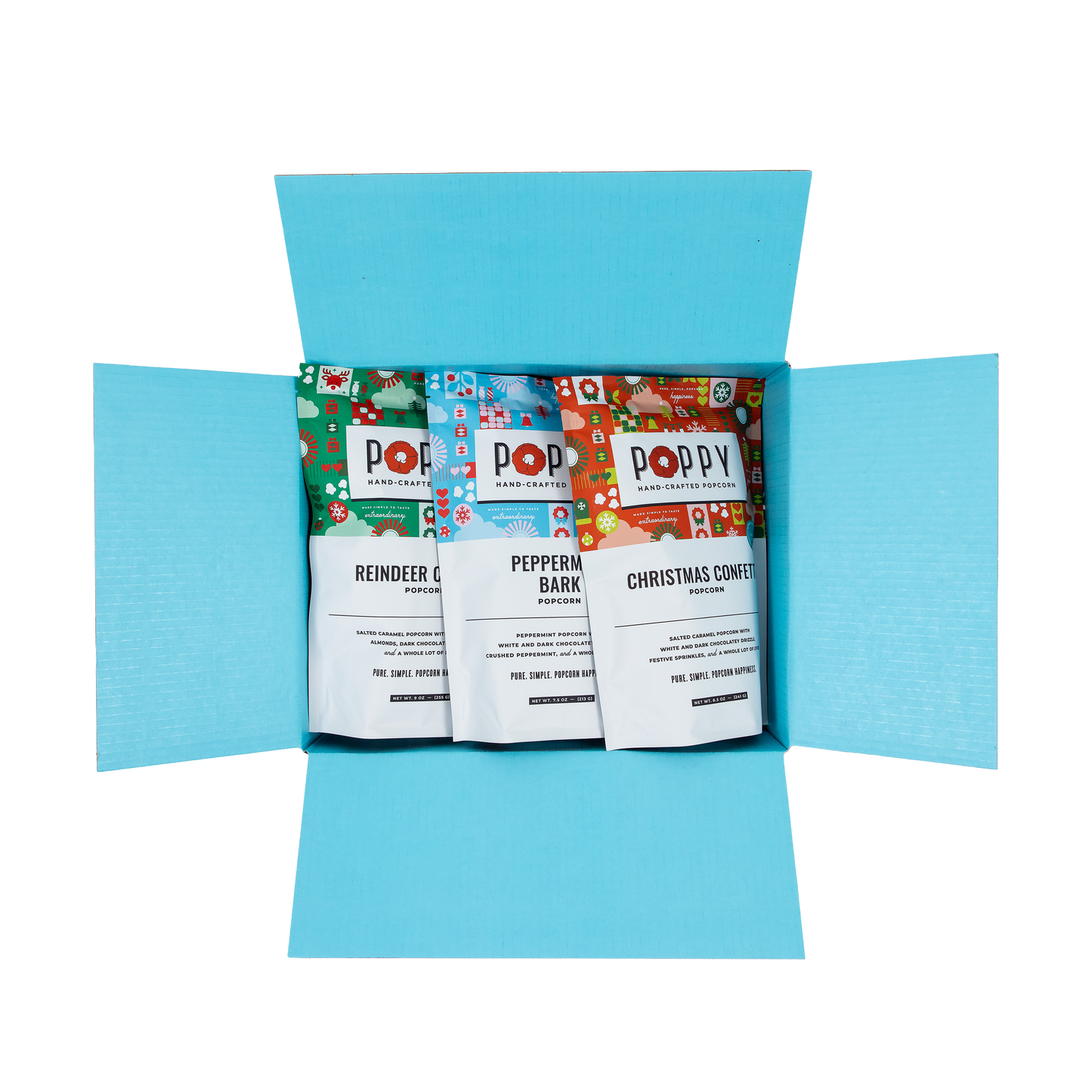 Poppy Handcrafted Popcorn Holiday Favorites Gift Set