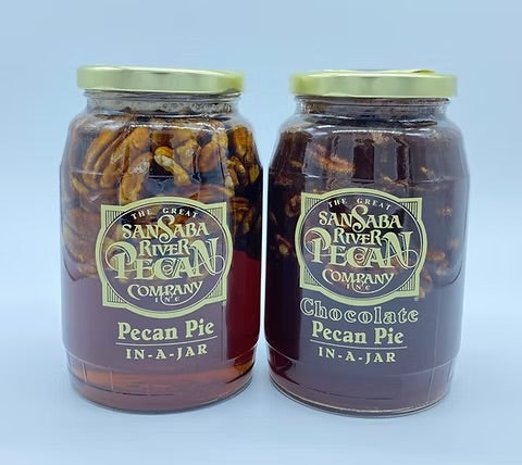 Chocolate Pecan Pie In A Jar - The Great San Saba River Pecan Company