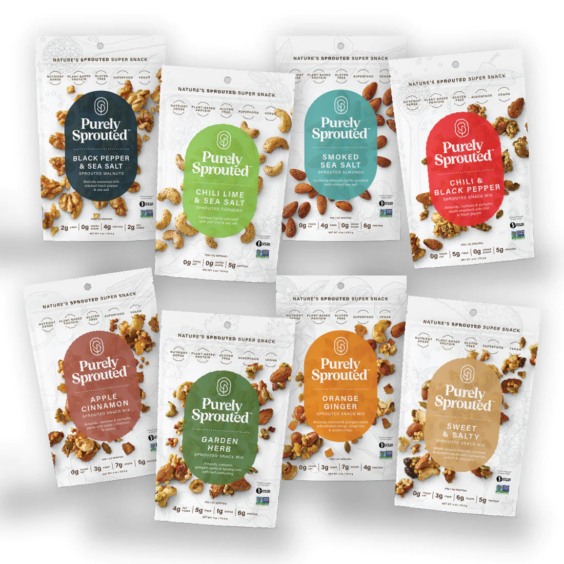 Purely Sprouted The Everything Variety Pack (Pack of 8: One of each flavor)