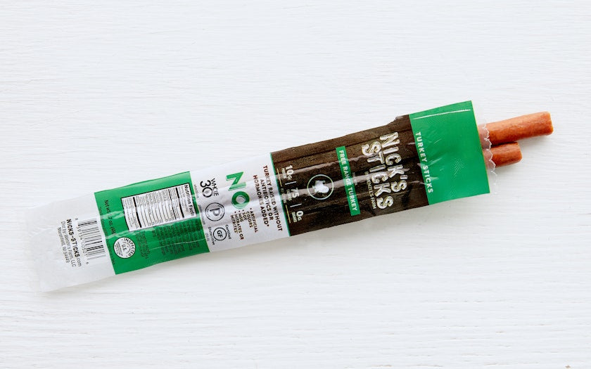 Nick's Sticks Free Range Turkey Snack Sticks, Clean & Balanced | Made in the USA | Gluten Free | Paleo, Keto, Whole30 Approved | No Soy, Antibiotics or Hormones - 1.7 oz, 2 Sticks per pack - Pack of 25