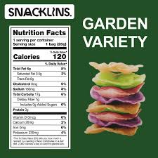 SNACKLINS Plant Based Crisps GARDEN Variety - Gluten Free, Grain Free, 100% Kosher, Vegan Healthy Snacks, Crunchy Puffed Snack, Just 90 Calories Per Bag - Pack of 12
