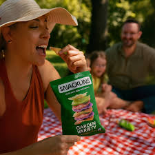 SNACKLINS Plant Based Crisps GARDEN Variety - Gluten Free, Grain Free, 100% Kosher, Vegan Healthy Snacks, Crunchy Puffed Snack, Just 90 Calories Per Bag - Pack of 12