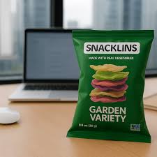 SNACKLINS Plant Based Crisps GARDEN Variety - Gluten Free, Grain Free, 100% Kosher, Vegan Healthy Snacks, Crunchy Puffed Snack, Just 90 Calories Per Bag - Pack of 12
