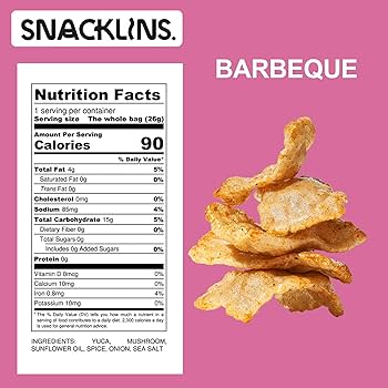 SNACKLINS Plant Based Crisps BARBEQUE - Only 90 Calories Per Bag, Gluten Free, Grain Free, 100% Kosher For Passover, Vegan Healthy Snacks, Crunchy Puffed Snack - Pack of 12