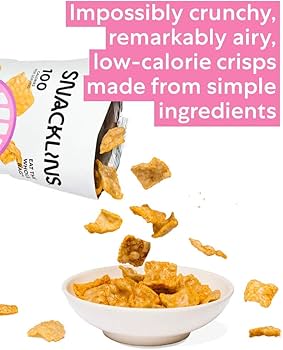 SNACKLINS Plant Based Crisps BARBEQUE - Only 90 Calories Per Bag, Gluten Free, Grain Free, 100% Kosher For Passover, Vegan Healthy Snacks, Crunchy Puffed Snack - Pack of 12