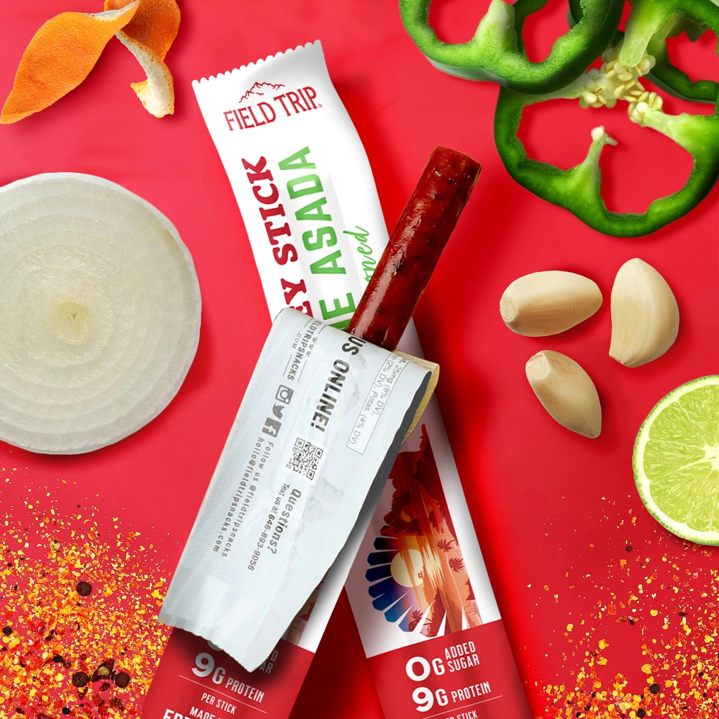 Field Trip Free Range Carne Asada Turkey Jerky Snack Sticks, Zero Sugar, Keto, Paleo, Gluten Free, Allergy Friendly Snack, High Protein, 80 Calorie Snack - 1 oz, Pack of 24